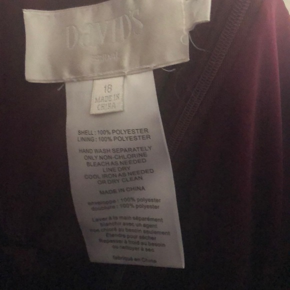 Davids Bridal Burgundy Formal Long Dress - Picture 5 of 10